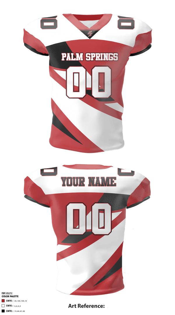 Football Jersey, Palm Springs High School Football, Football, Teamtime, Team time, sublimation, custom sports apparel, team uniforms, spirit wear, spiritwear, sports uniforms, custom shirts, team store, custom team store, fundraiser sports, apparel fundraiser