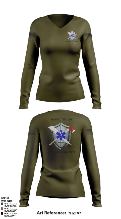 Willits Little Lake JRTF 49786545 Women's Long Sleeve V-neck Shirt - 5