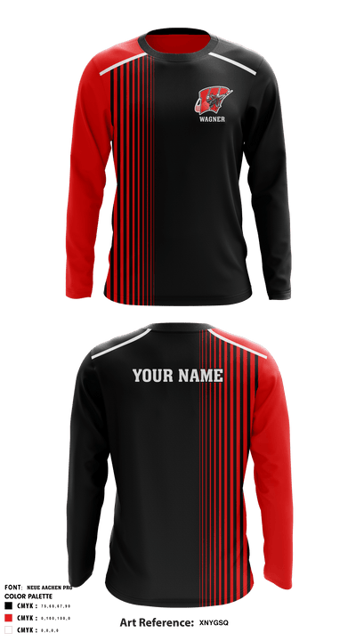 Wagner High School Basketball 96367479 Long Sleeve Shooting Shirt - 1