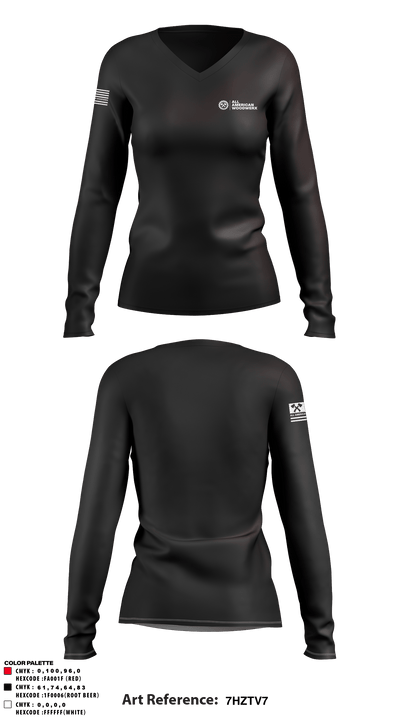All American WoodWerx 51149733 Women's Long Sleeve V-neck Shirt - 2