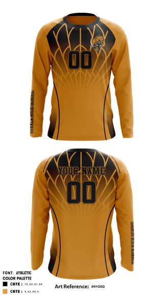 Long Sleeve Performance Shirt, Turner High School Volleyball, Men's Volleyball, Teamtime, Team time, sublimation, custom sports apparel, team uniforms, spirit wear, spiritwear, sports uniforms, custom shirts, team store, custom team store, fundraiser sports, apparel fundraiser