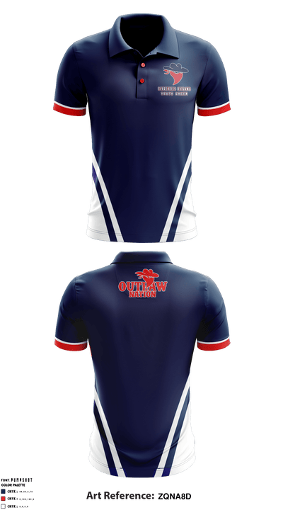 Saugerties Outlaws Youth Cheer 64678196 Short Sleeve Performance Polo - 2