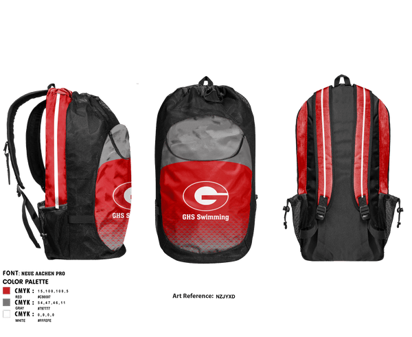 Gear Bag, GHS Swimming, Swimming, Teamtime, Team time, sublimation, custom sports apparel, team uniforms, spirit wear, spiritwear, sports uniforms, custom shirts, team store, custom team store, fundraiser sports, apparel fundraiser