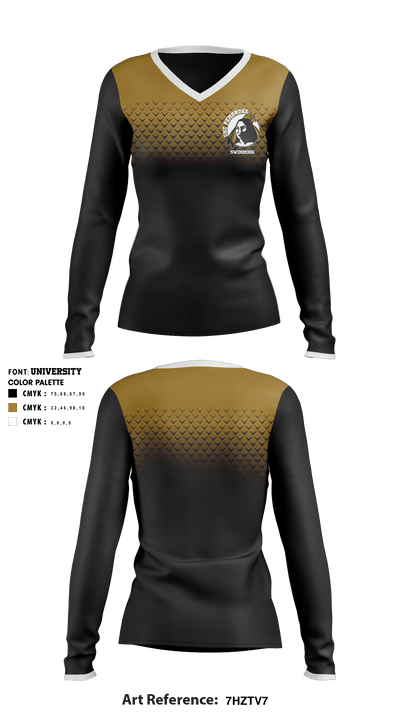 UNC Pembroke Swimming 81957673 Women's Long Sleeve V-neck Shirt - 1