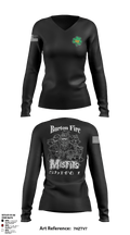 Burton Fire District Shift 1 94730632 Women's Long Sleeve V-neck Shirt - 2