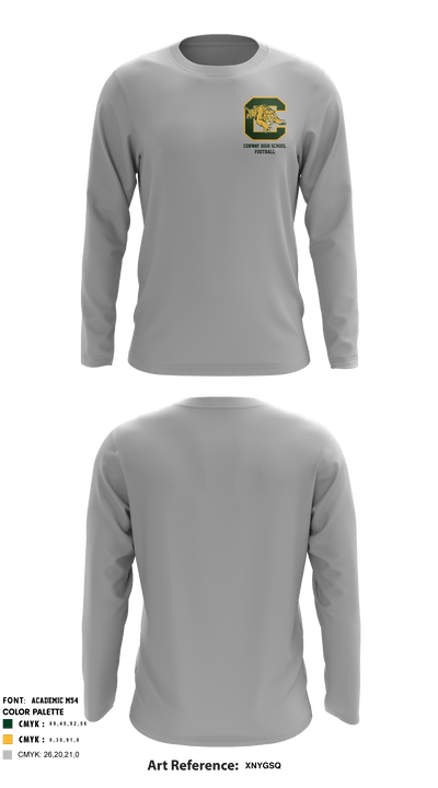 Conway High School Football 2543740 Long Sleeve Performance Shirt - 3