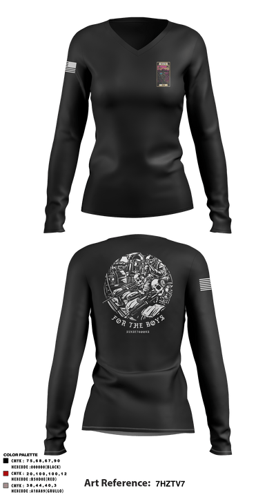 3rd Battalion 7th Special Forces 91143521 Women's Long Sleeve V-neck Shirt - 1