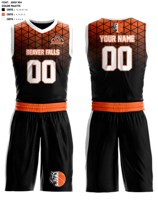 Basketball Uniform, Beaver Falls High School Basketball, Men's Basketball, Teamtime, Team time, sublimation, custom sports apparel, team uniforms, spirit wear, spiritwear, sports uniforms, custom shirts, team store, custom team store, fundraiser sports, apparel fundraiser