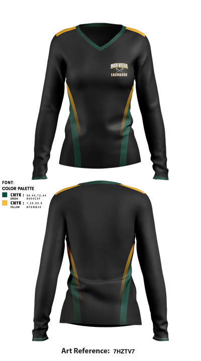 Mar Vista lacrosse 64018254 Women's Long Sleeve V-neck Shirt - 7