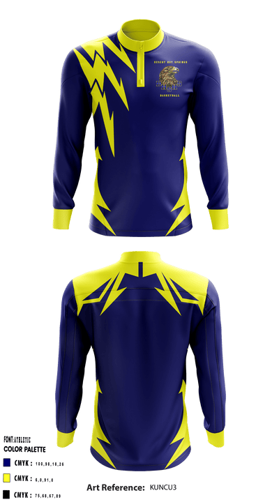 Desert Hot Springs High School Basketball 31390749 Quarter Zip Jacket - 1