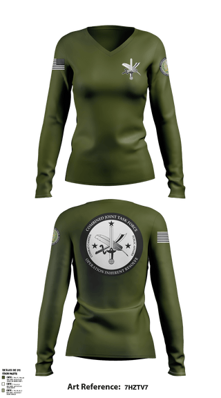 Women's Long Sleeve Vneck Shirt, , Army, Teamtime, Team time, sublimation, custom sports apparel, team uniforms, spirit wear, spiritwear, sports uniforms, custom shirts, team store, custom team store, fundraiser sports, apparel fundraiser