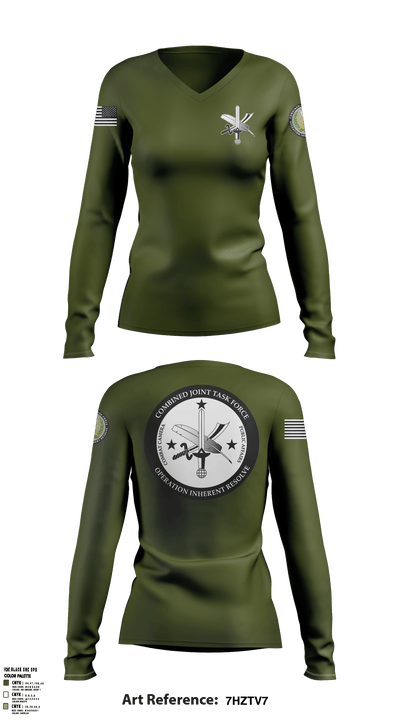CJTF-OIR PAO 87196847 Women's Long Sleeve V-neck Shirt - 50