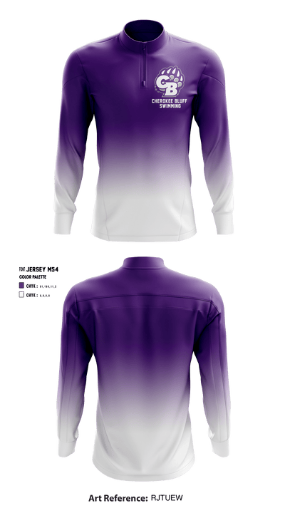 Cherokee Bluff High School Swimming 74929241 Quarter Zip Jacket - 1