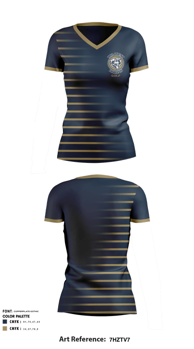 Tri-West High School Golf 24318444 Women's Short Sleeve V-neck Shirt - 1