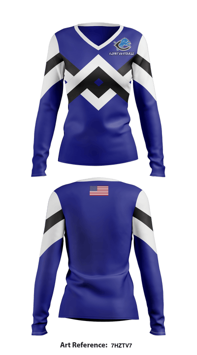Clint Softball 60218437 Women's Long Sleeve V-neck Shirt - 1