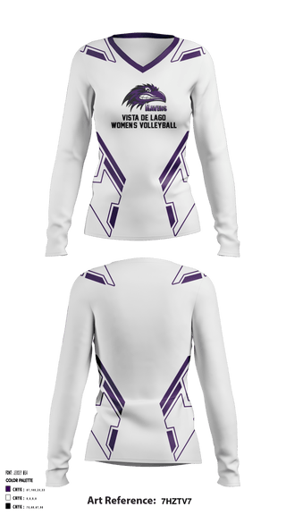 Women's Long Sleeve Vneck Shirt, Vista Del Lago High School Women's Volleyball, Women's Volleyball, Teamtime, Team time, sublimation, custom sports apparel, team uniforms, spirit wear, spiritwear, sports uniforms, custom shirts, team store, custom team store, fundraiser sports, apparel fundraiser