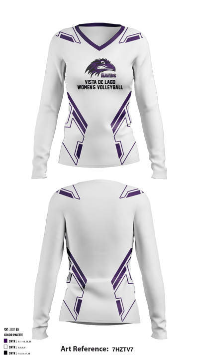 Vista Del Lago High School Women's Volleyball 19216101 Women's Long Sleeve V-neck Shirt - 2