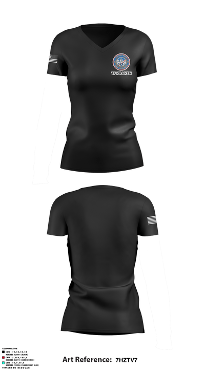 TF Kraken 9944136 Women's Short Sleeve V-neck Shirt - 1