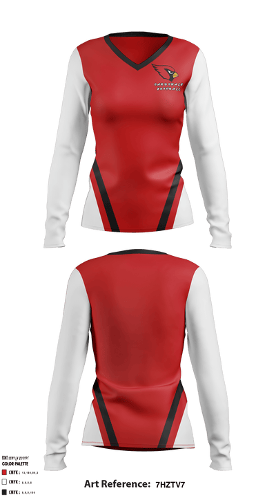 Cardinals Softball 22206232 Women's Long Sleeve V-neck Shirt - 1