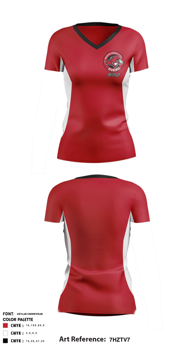 Benedictine University Mesa Golf 86643085 Women's Short Sleeve V-neck Shirt - 1