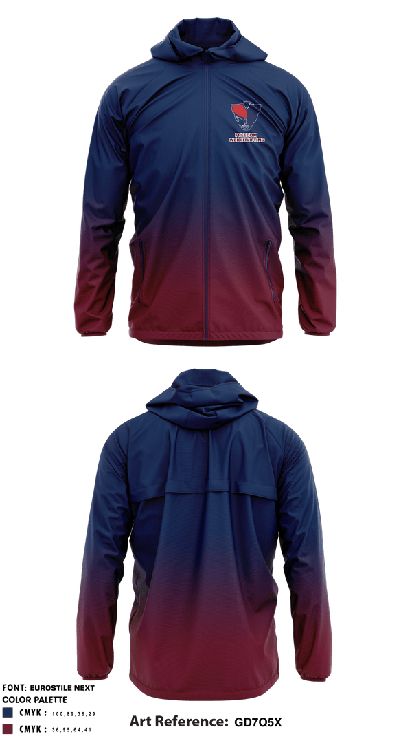 Windbreaker, Freedom Girls Weightlifting, Spirit Store, Teamtime, Team time, sublimation, custom sports apparel, team uniforms, spirit wear, spiritwear, sports uniforms, custom shirts, team store, custom team store, fundraiser sports, apparel fundraiser