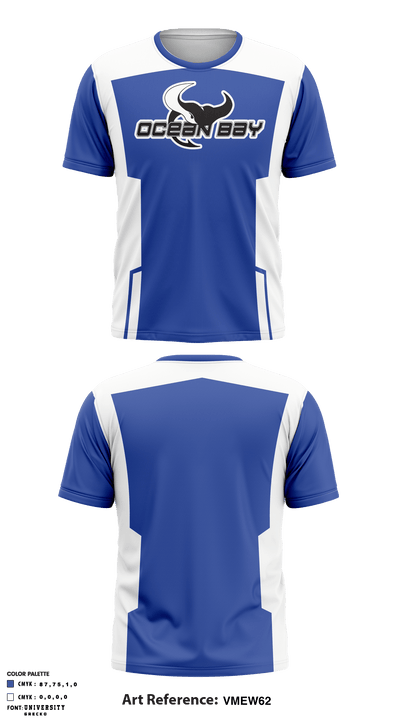 Ocean Bay Middle School Football 5142363 Short Sleeve Performance Shirt - 2