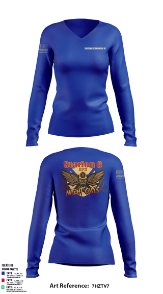 Women's Long Sleeve Vneck Shirt, Engine Company 6, Fire Department, Teamtime, Team time, sublimation, custom sports apparel, team uniforms, spirit wear, spiritwear, sports uniforms, custom shirts, team store, custom team store, fundraiser sports, apparel fundraiser
