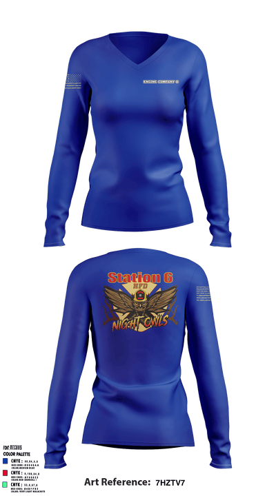 Engine Company 6 67948577 Women's Long Sleeve V-neck Shirt - 1