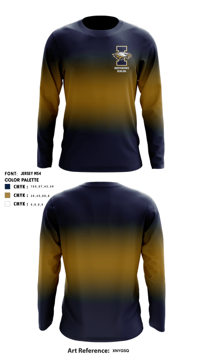 Independence High School Bowling 33864796 Long Sleeve Performance Shirt - 1