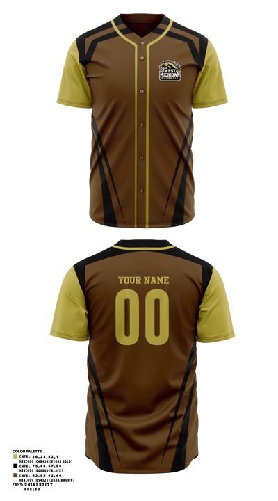 West Michigan Broncos Baseball Club 75740371 Basketball Uniform - 1