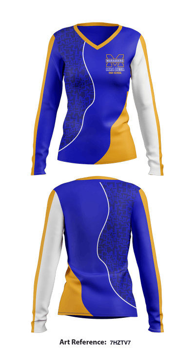 Mira Mesa High School 11498132 Women's Long Sleeve V-neck Shirt - 1