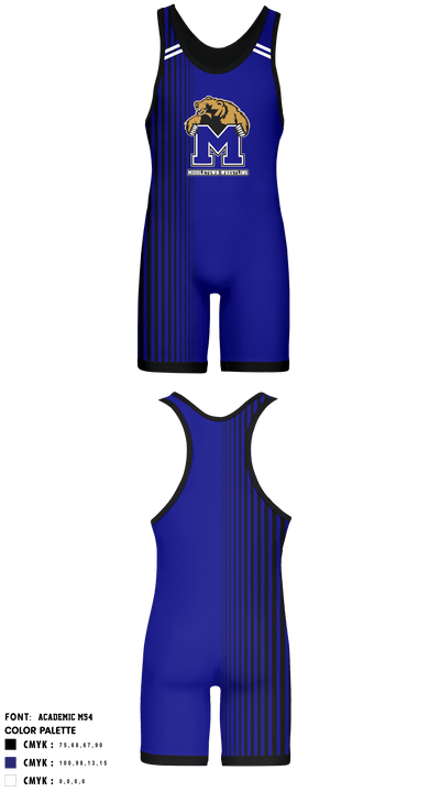 Middletown High School Wrestling 54435437 Wrestling Singlet - 1