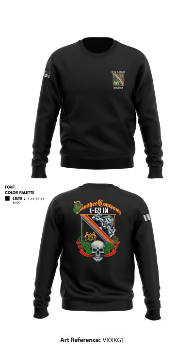 B CO 1-69th IN 22513555 Crew Neck Sweatshirt - 8