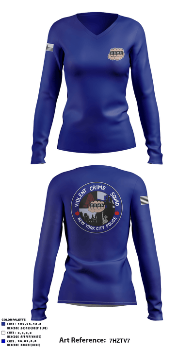 Violent crime squad 63022699 Women's Long Sleeve V-neck Shirt - 1