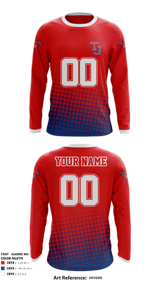 Long Sleeve Performance Shirt, Thomas Jefferson High School Football, Football, Teamtime, Team time, sublimation, custom sports apparel, team uniforms, spirit wear, spiritwear, sports uniforms, custom shirts, team store, custom team store, fundraiser sports, apparel fundraiser