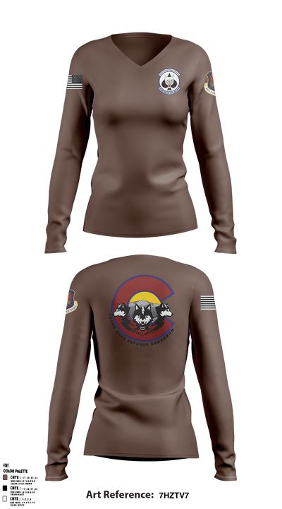 302nd Base Defense Squadron 76268864 Women's Long Sleeve V-neck Shirt - 4