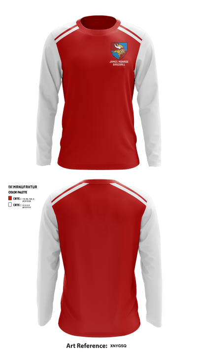 James Monroe High School Baseball 86568421 Long Sleeve Performance Shirt - 1