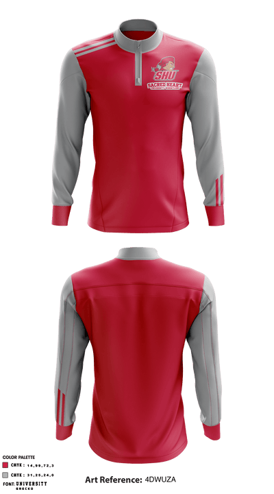 Sacred Heart University Wrestling 85228985 Quarter Zip Jacket - 2