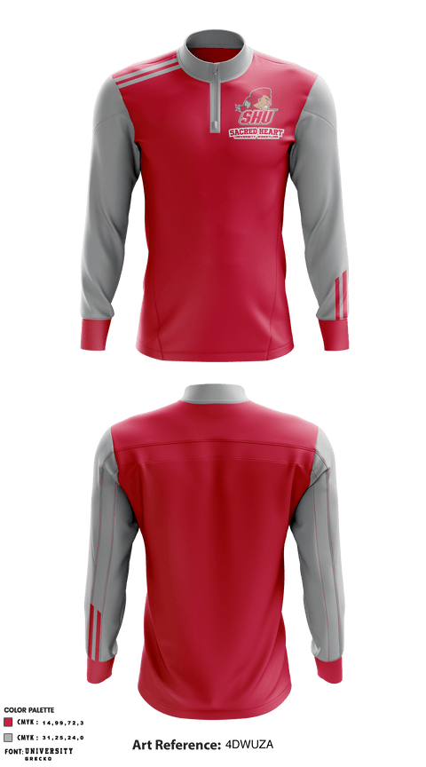 Quarter Zip Jacket, Sacred Heart University Wrestling, Wrestling, Teamtime, Team time, sublimation, custom sports apparel, team uniforms, spirit wear, spiritwear, sports uniforms, custom shirts, team store, custom team store, fundraiser sports, apparel fundraiser