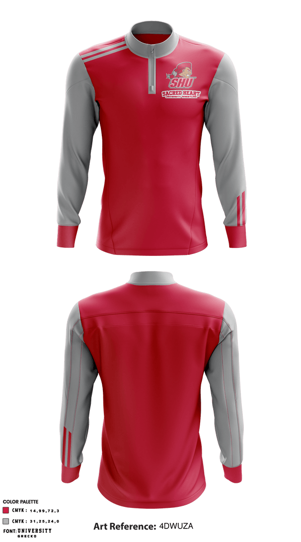Quarter Zip Jacket, Sacred Heart University Wrestling, Wrestling, Teamtime, Team time, sublimation, custom sports apparel, team uniforms, spirit wear, spiritwear, sports uniforms, custom shirts, team store, custom team store, fundraiser sports, apparel fundraiser