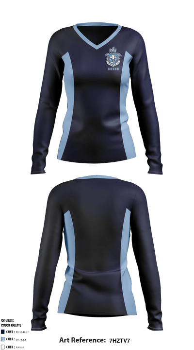 Iroquois High School Cheer 2670316 Women's Long Sleeve V-neck Shirt - 2