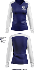 Kent Island Youth Softball 28747832 Women's Long Sleeve V-neck Shirt - 1