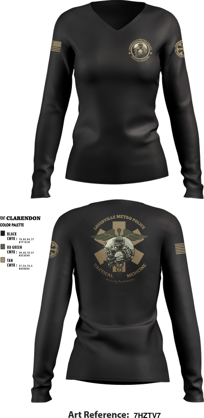 LMPD HSO TACMED 54774213 Women's Long Sleeve V-neck Shirt - 9