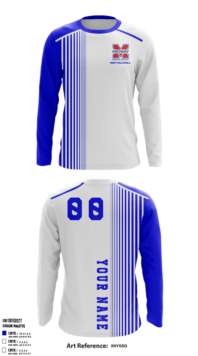 Midway Middle School Volleyball 52277995 Long Sleeve Performance Shirt - 2