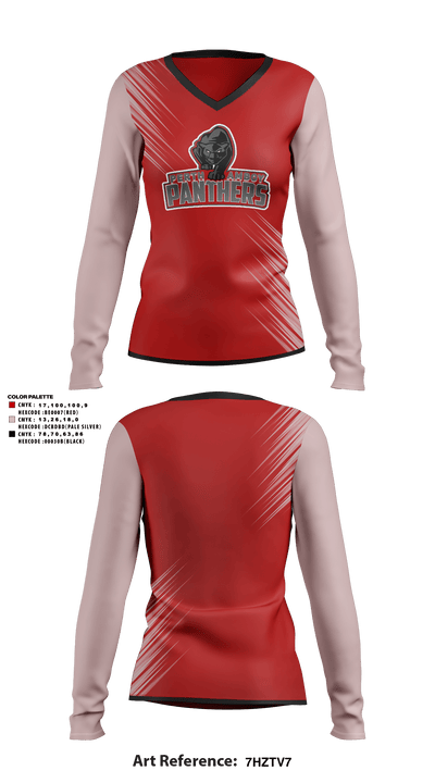 Perth Amboy High School Softball 74146208 Women's Long Sleeve V-neck Shirt - 1