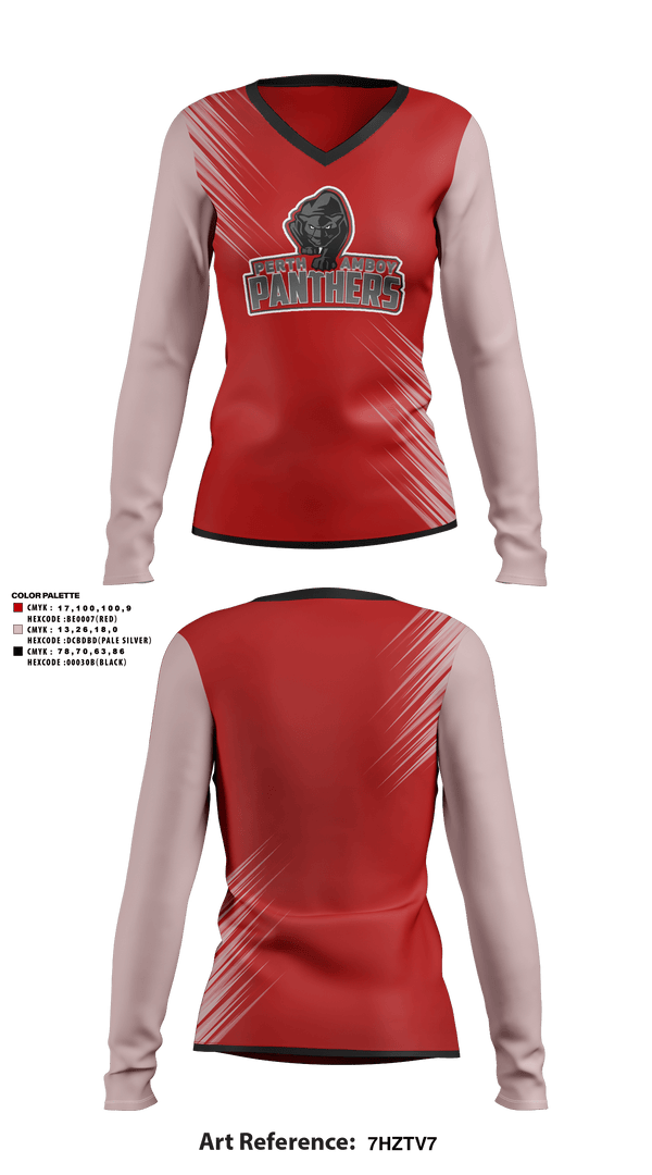 Women's Long Sleeve Vneck Shirt, Perth Amboy High School Softball, Softball, Teamtime, Team time, sublimation, custom sports apparel, team uniforms, spirit wear, spiritwear, sports uniforms, custom shirts, team store, custom team store, fundraiser sports, apparel fundraiser