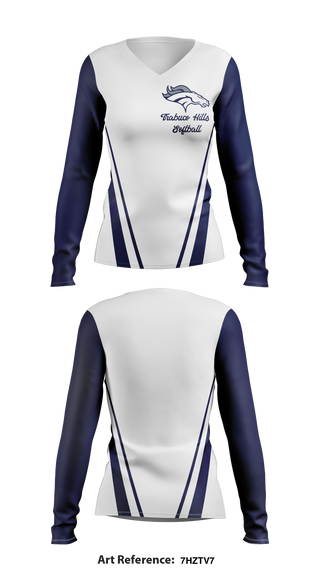 Trabuco Hills Softball 38955214 Women's Long Sleeve V-neck Shirt - 1