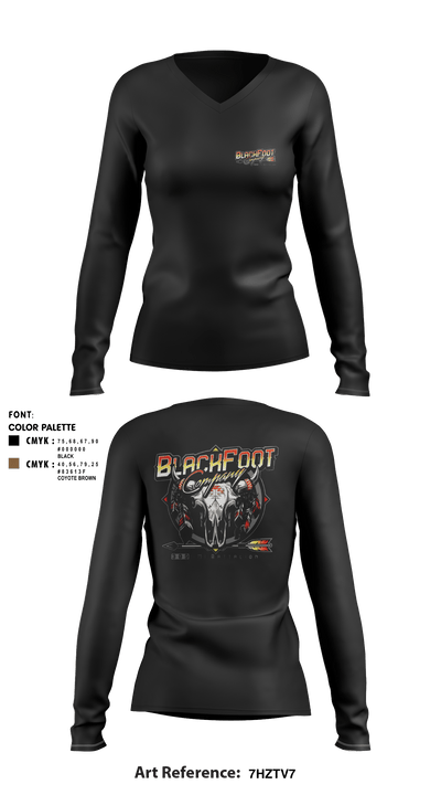 A CO 309th MI BN 40949231 Women's Long Sleeve V-neck Shirt - 1