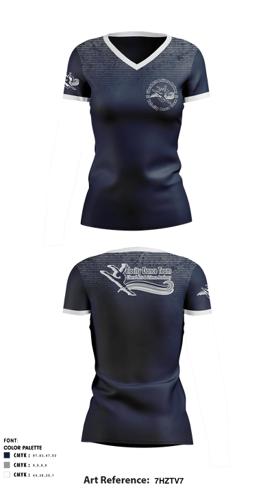 Velocity Dance Team 59959409 Women's Short Sleeve V-neck Shirt - 1