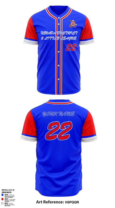 Two Button Baseball Jersey, Nevada District 2 Little League, Baseball, Teamtime, Team time, sublimation, custom sports apparel, team uniforms, spirit wear, spiritwear, sports uniforms, custom shirts, team store, custom team store, fundraiser sports, apparel fundraiser